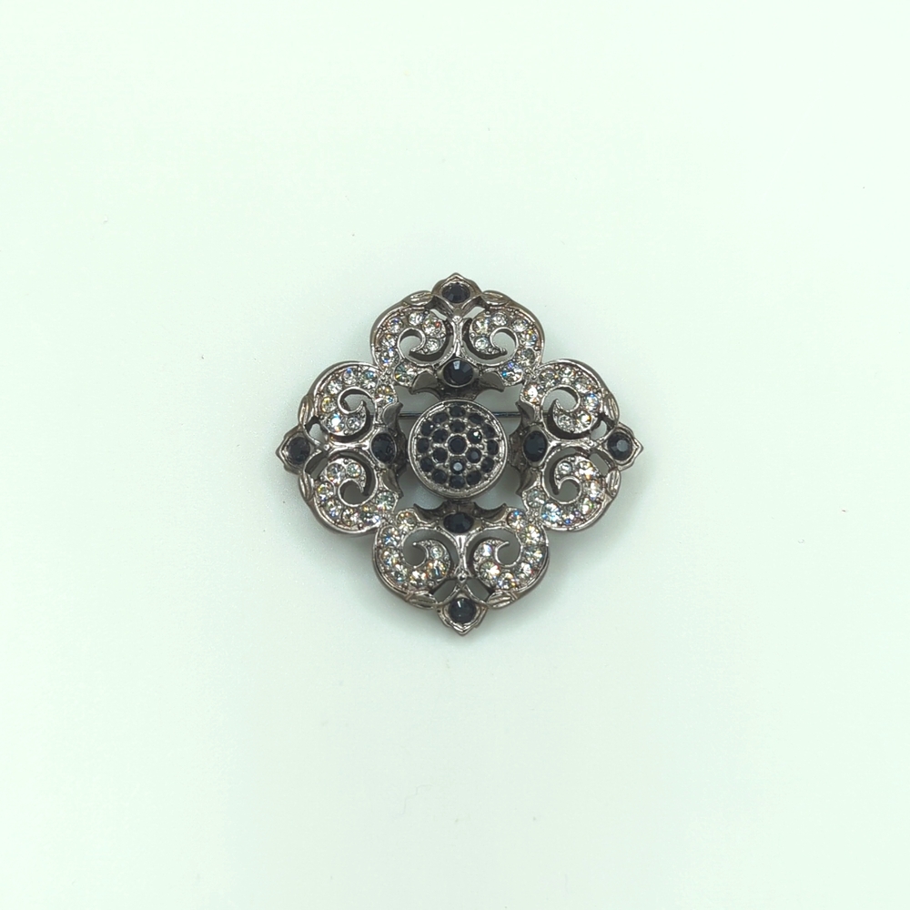 Swarovski Dark Crystal Studded Brooch